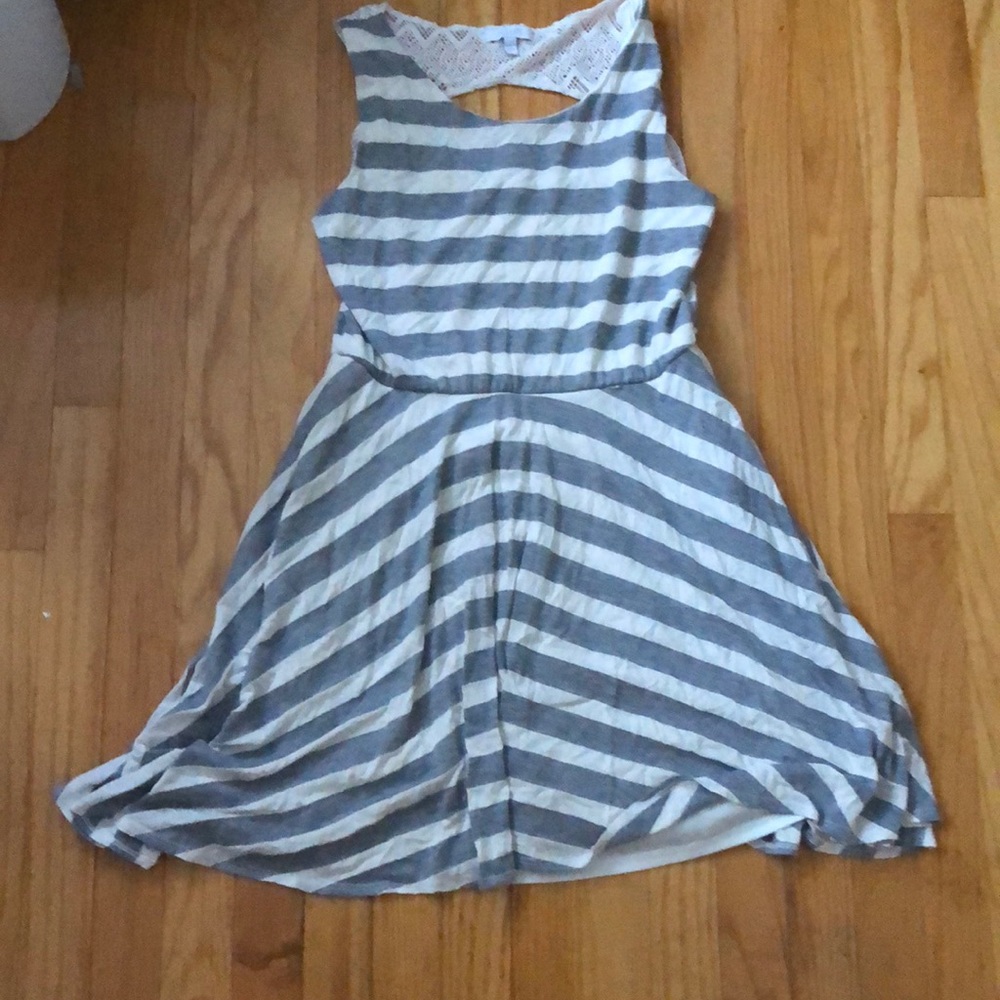 Striped white & gray dress